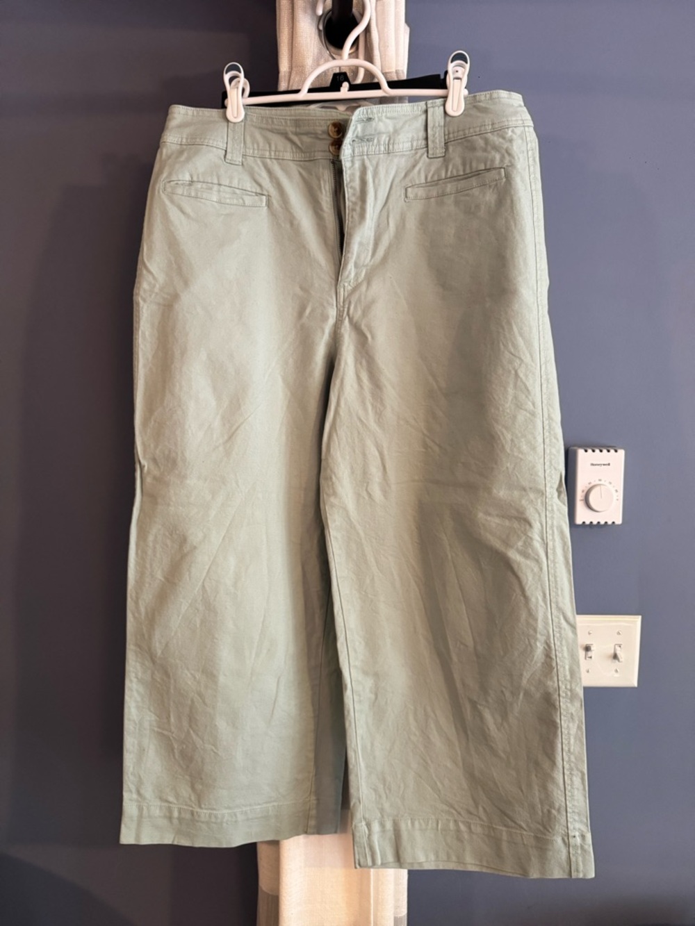 a new day Light Sage Green Cropped Wide-Leg Pants